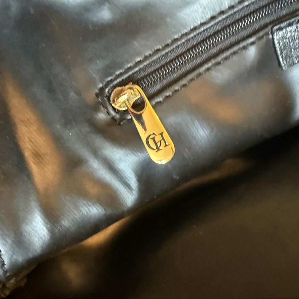 CAROLINA HERRERA Vintage Black Leather Satchel Handbag - Picture 9 of 9